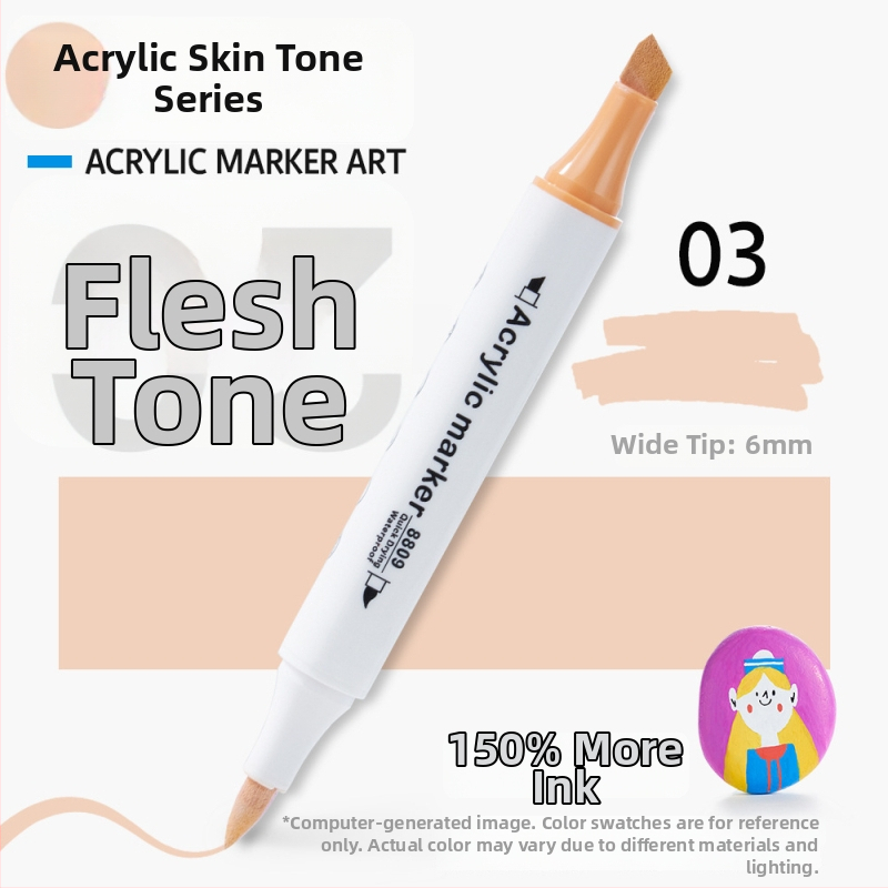 Dvostruki akrilni marker s mekanim i tvrdim vrhovima, vodotopno akrilno mastilo, Kimon Dream