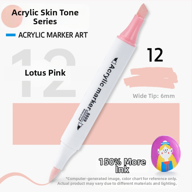 Dvostruki akrilni marker s mekanim i tvrdim vrhovima, vodotopno akrilno mastilo, Kimon Dream