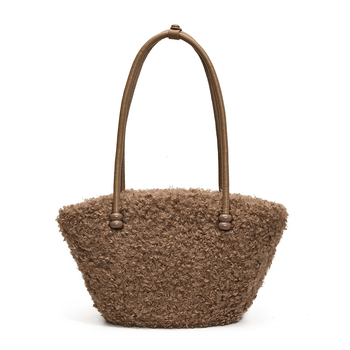 Ženska pliš torba tip bucket, ulični stil, zatvarač, unutarnja džep, poliester podstava