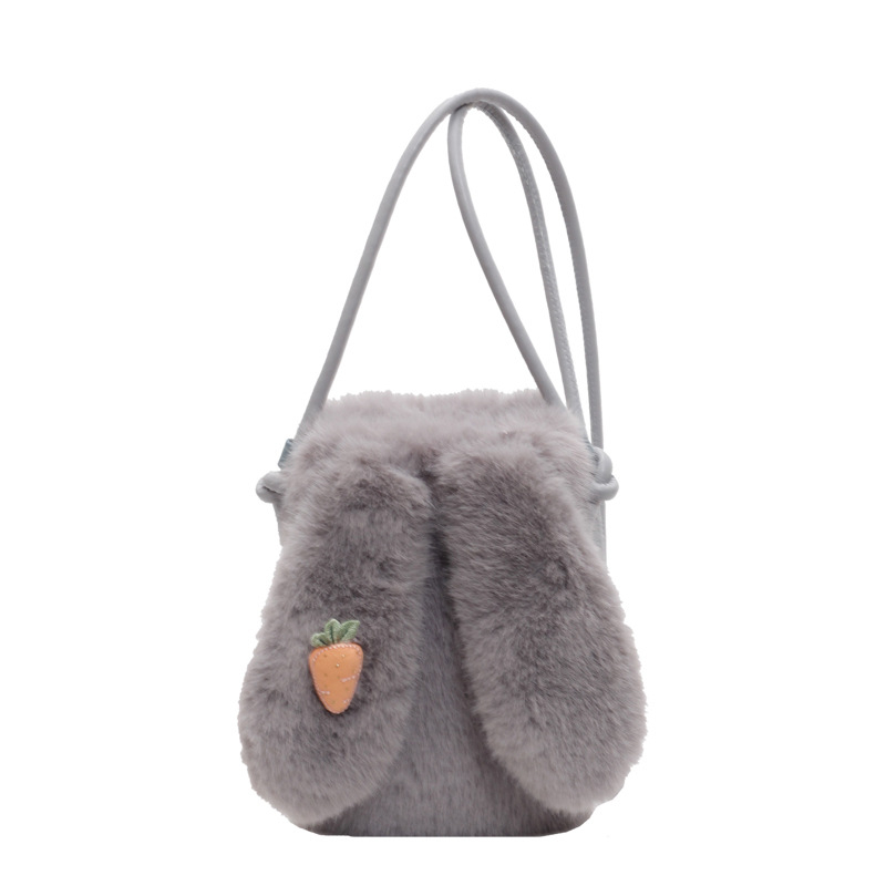 Pluš crossbody torba — vertikalnog kvadratnog oblika, unutarnja džep za telefon, poliester podstava, s jednim remenom, svjež i sladak stil