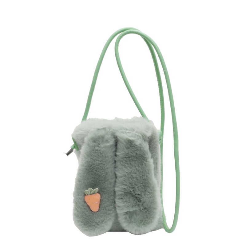 Pluš crossbody torba — vertikalnog kvadratnog oblika, unutarnja džep za telefon, poliester podstava, s jednim remenom, svjež i sladak stil