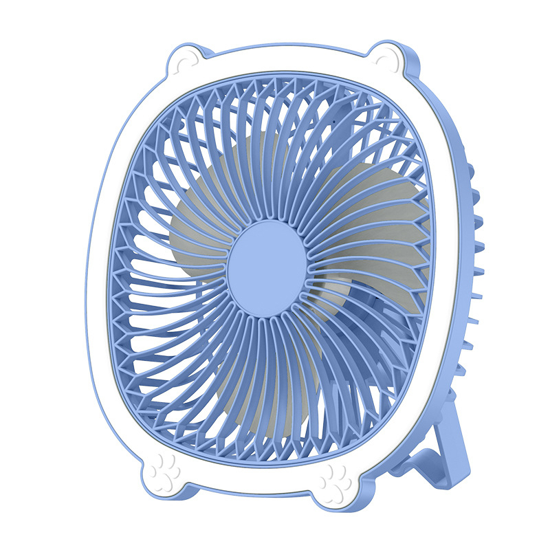 USB napajani stolni ventilator s ugrađenom baterijom, 3 lopatice, prenosni mini ventilator, 3 brzine, tiho 36-45 dB