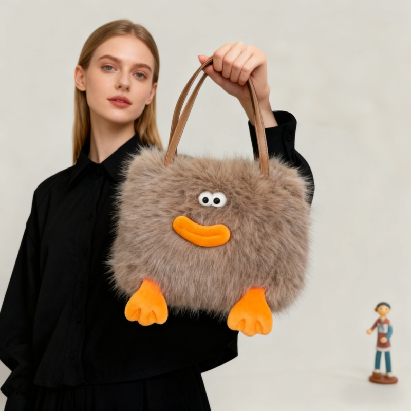 Pliš Crossbody torba, svjež sladak stil, vertikalni kvadratni oblik, magnetno zatvaranje, podstava od sintetičke kože