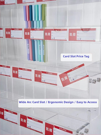 Držiak na perá s displejom, akrylový viacúrovňový pagodový stojan, štvorcový tvar, Geddes