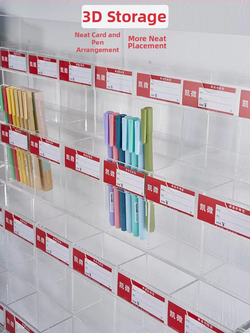 Držiak na perá s displejom, akrylový viacúrovňový pagodový stojan, štvorcový tvar, Geddes