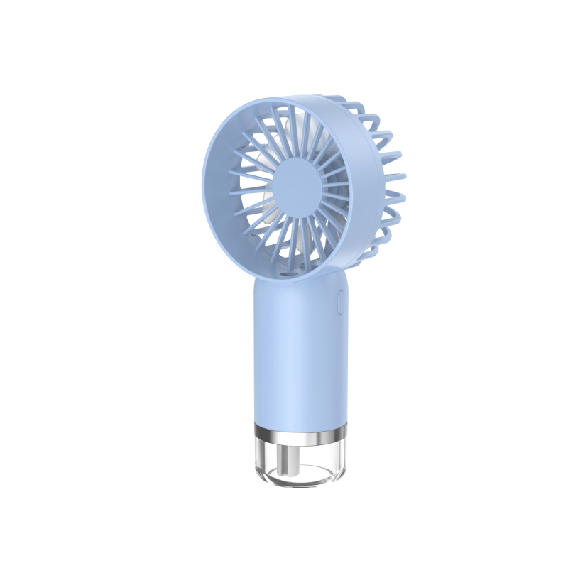 USB mini ručni ventilator s raspršivačem za hlađenje i ovlaživanje, 3 brzine, ugrađena baterija 500–800 mAh, tih do 36 dB