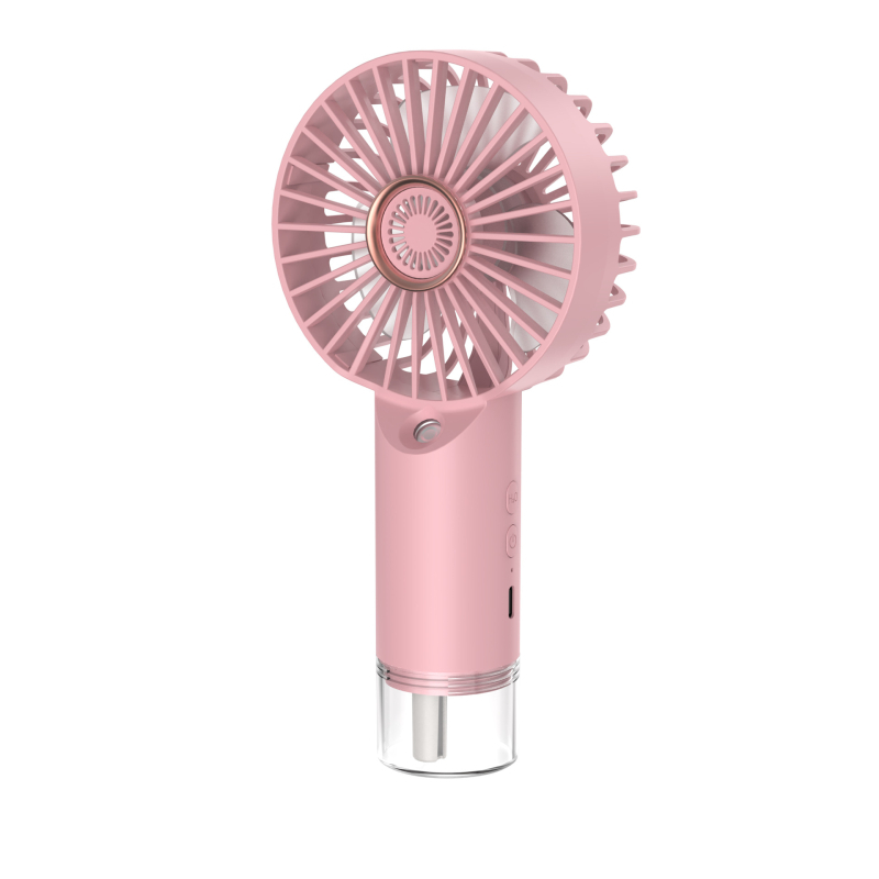USB mini ručni ventilator s raspršivačem za hlađenje i ovlaživanje, 3 brzine, ugrađena baterija 500–800 mAh, tih do 36 dB