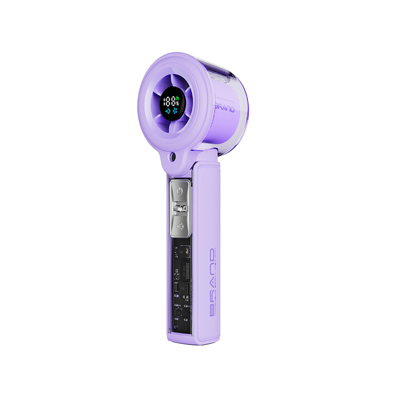 Ventilator mic portabil USB, baterie încorporată 2000–4000mAh, 5 trepte, motor brushless, pliabil și pentru purtare la gât