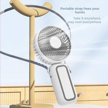 Mini USB prijenosni ventilator za vrat i ruku – sklopivi, kompaktni, 3 lopatice