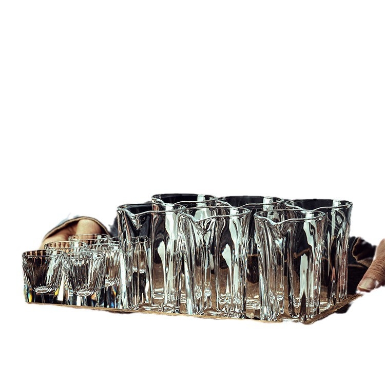Set čaša za alkohol od kristala, moderni minimalistički stil, 3 komada, kapacitet 1-100 ml