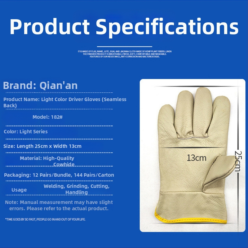 Zváračské rukavice z hovädzej kože, celé kožené, krátky manžet, odolné a mäkké