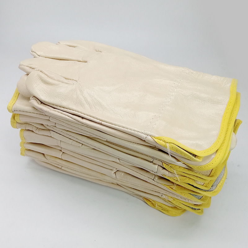 Γάντια συγκόλλησης από βοδινό δέρμα, πλήρους δέρματος, κοντός μανσέτας, ανθεκτικά και μαλακά