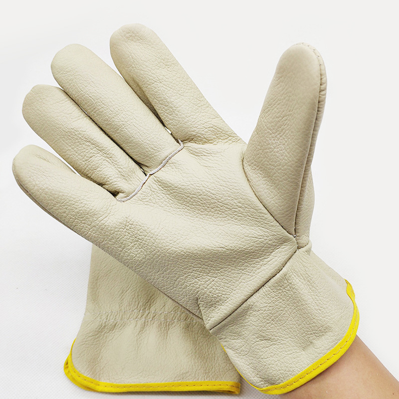 Γάντια συγκόλλησης από βοδινό δέρμα, πλήρους δέρματος, κοντός μανσέτας, ανθεκτικά και μαλακά