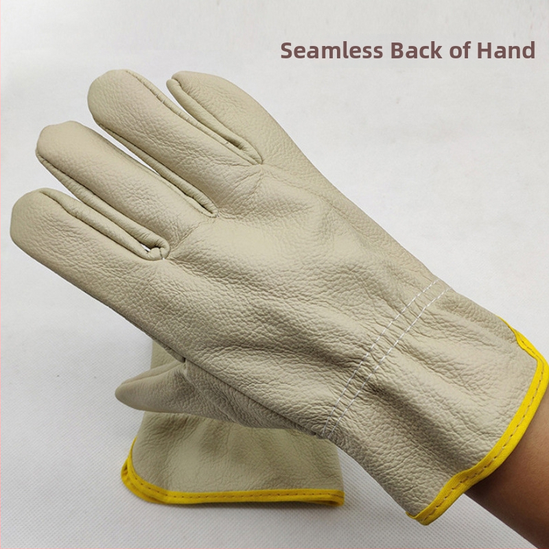 Zváračské rukavice z hovädzej kože, celé kožené, krátky manžet, odolné a mäkké