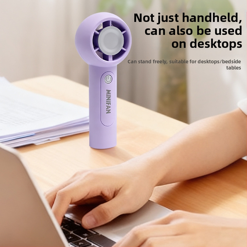 Prenosný ručný ventilátor s USB nabíjaním, 5V 2.5W, 3 rýchlosti, vstavaná batéria 300–500 mAh