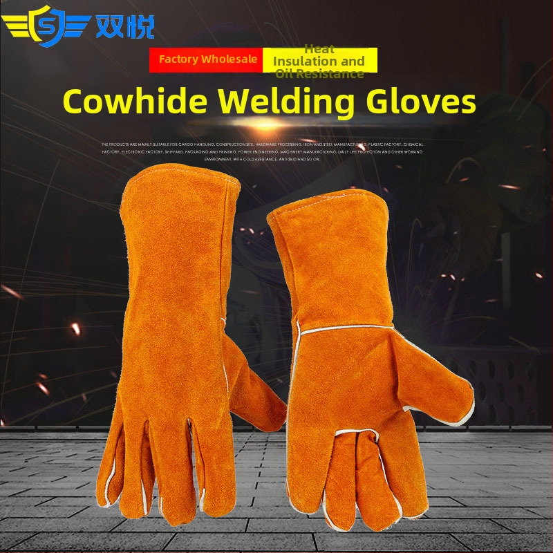 Zváračské rukavice z teľej kože pre elektrické zváranie a stavebné práce