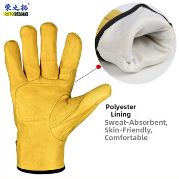 Rongzhituo GTAW zváracie rukavice – vrchná vrstva ovčej kože a teľacej kože, pre elektrické zváranie, vysoká teplota, proti popáleninám, odolné voči opotrebeniu, 120 g