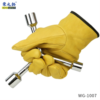 Rongzhituo GTAW zváracie rukavice – vrchná vrstva ovčej kože a teľacej kože, pre elektrické zváranie, vysoká teplota, proti popáleninám, odolné voči opotrebeniu, 120 g