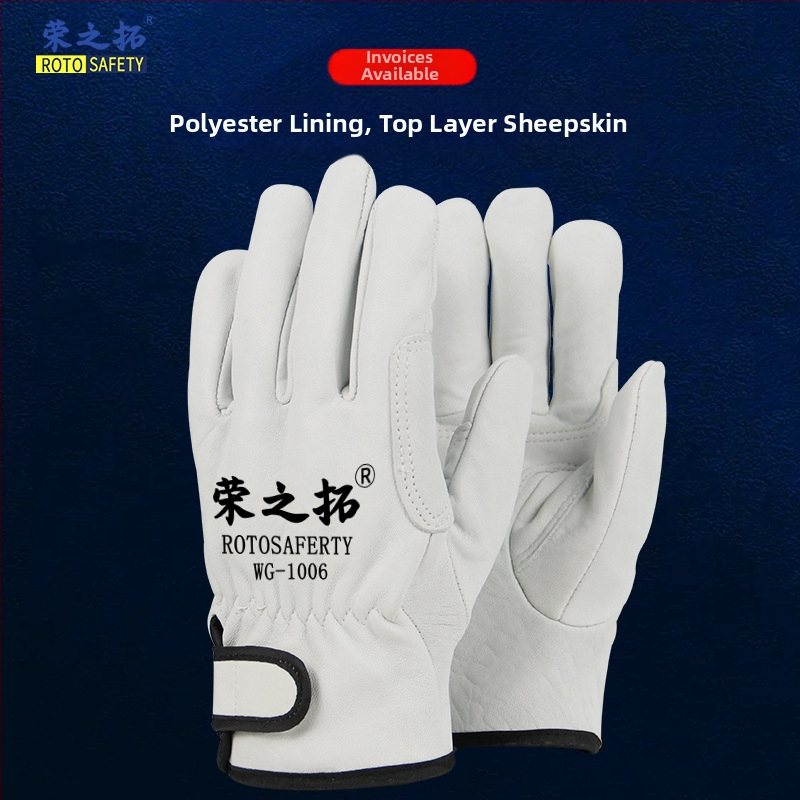 Rongzhituo GTAW zváracie rukavice – vrchná vrstva ovčej kože a teľacej kože, pre elektrické zváranie, vysoká teplota, proti popáleninám, odolné voči opotrebeniu, 120 g