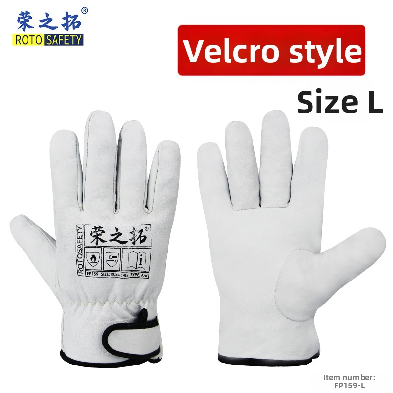 Rongzhituo GTAW zváracie rukavice – vrchná vrstva ovčej kože a teľacej kože, pre elektrické zváranie, vysoká teplota, proti popáleninám, odolné voči opotrebeniu, 120 g