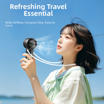 Ručný ventilátor so sprejom, digitálny displej, vstavaná batéria 1200–2000mAh, bezkartáčový motor, 4 rýchlosti, funkcia rozprašovania