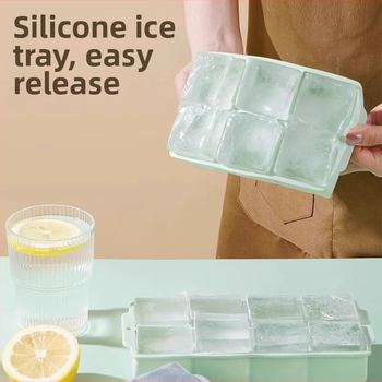 Silikónová forma na ľad so viečkom, rýchle zmrazenie, ľahké uvoľnenie