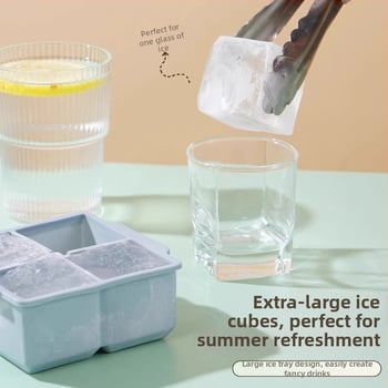 Silikónová forma na ľad so viečkom, rýchle zmrazenie, ľahké uvoľnenie