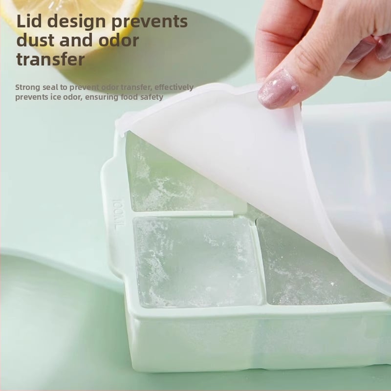 Silikónová forma na ľad so viečkom, rýchle zmrazenie, ľahké uvoľnenie