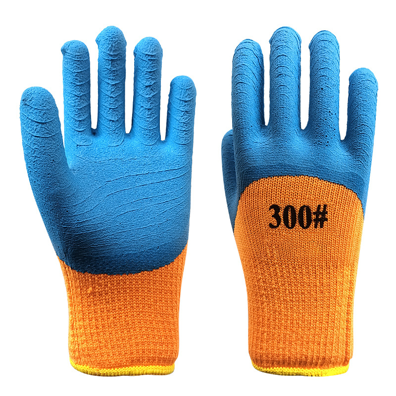 Munkavédelmi kesztyűk - nem egyszer használatos, kefézett gumi alapanyag, lélegző, csúszásmentes, 23 cm hosszú