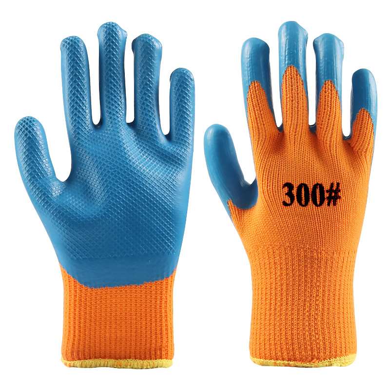 Munkavédelmi kesztyűk - nem egyszer használatos, kefézett gumi alapanyag, lélegző, csúszásmentes, 23 cm hosszú