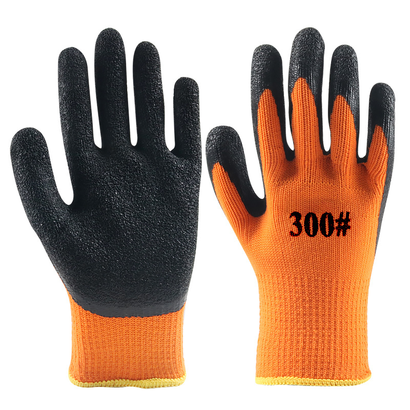 Munkavédelmi kesztyűk - nem egyszer használatos, kefézett gumi alapanyag, lélegző, csúszásmentes, 23 cm hosszú