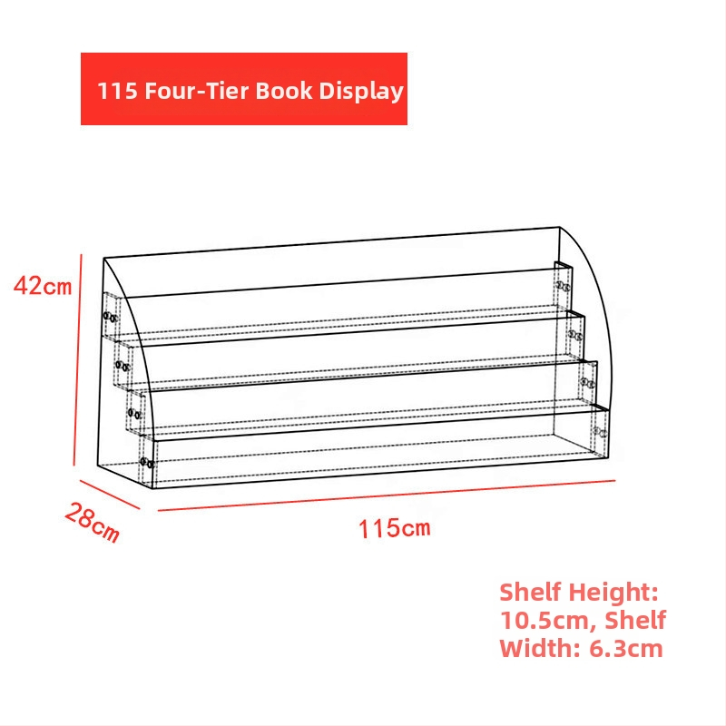 Seven Bends Akrylový Stojan na Knihy 965 – Zobrazovací stojan na zošity a knihy, Akrylové krycie, 1 Väzba