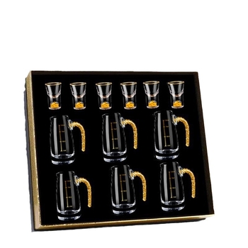Set za vino u poklon kutiji – kristalno staklo, moderan minimalistički stil, otisnut logotip
