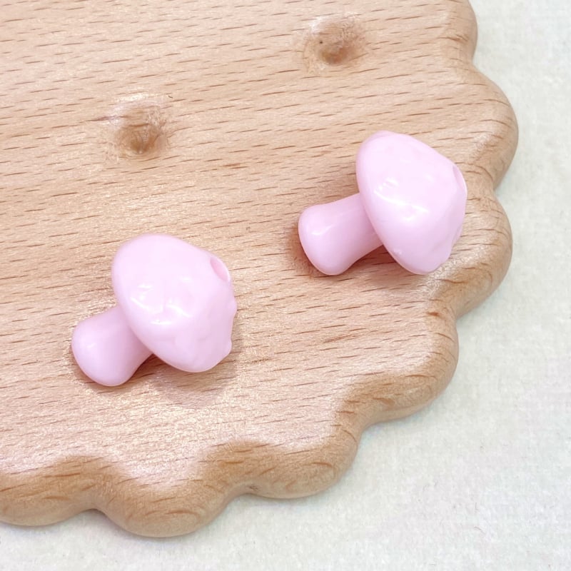 Akrilne jednofarbne male gljivice perle s ravnim otvorom, za DIY nakit, lanac za mobitel, privjesak za torbu, 15×18 mm