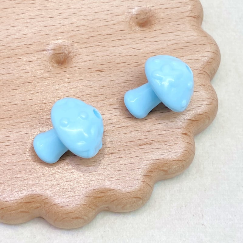Akrilne jednofarbne male gljivice perle s ravnim otvorom, za DIY nakit, lanac za mobitel, privjesak za torbu, 15×18 mm
