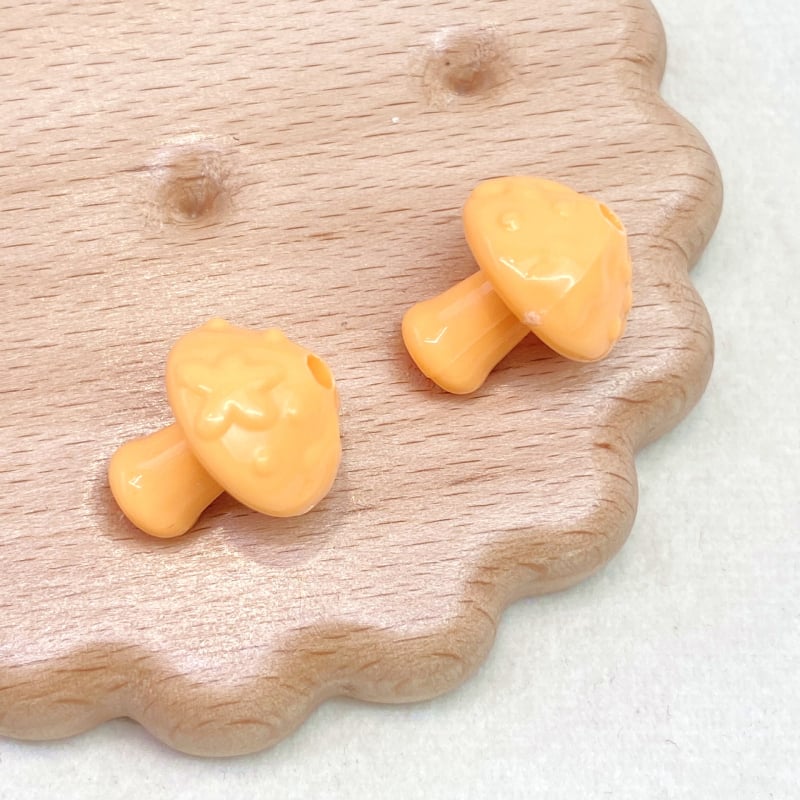 Akrilne jednofarbne male gljivice perle s ravnim otvorom, za DIY nakit, lanac za mobitel, privjesak za torbu, 15×18 mm