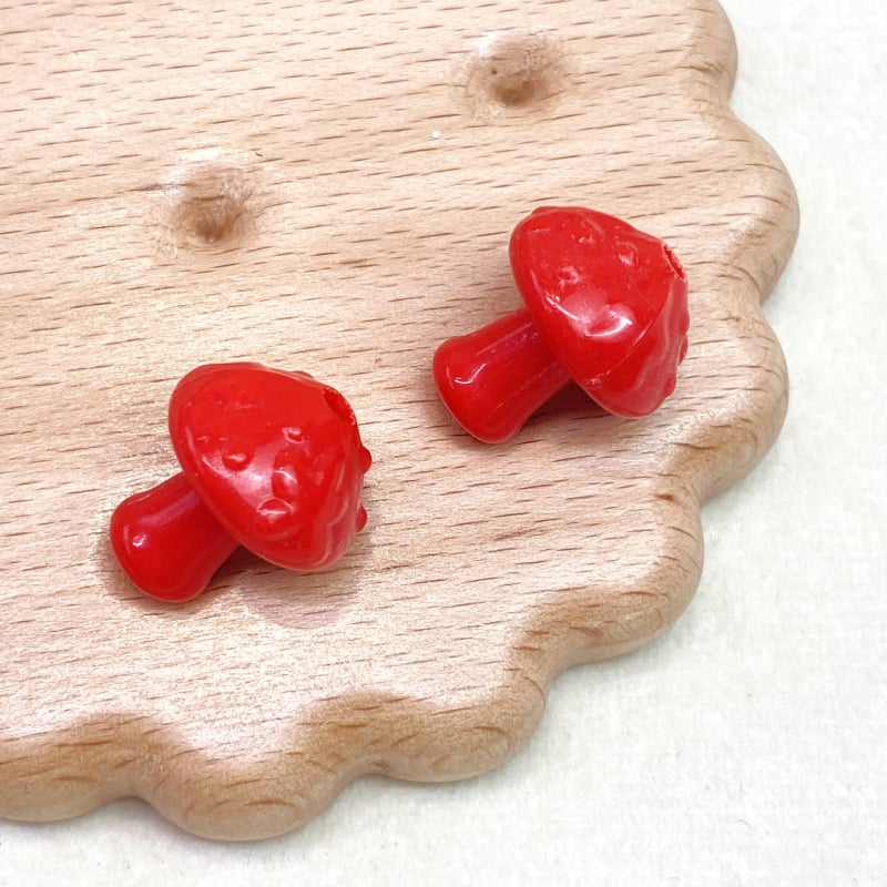 Akrilne jednofarbne male gljivice perle s ravnim otvorom, za DIY nakit, lanac za mobitel, privjesak za torbu, 15×18 mm