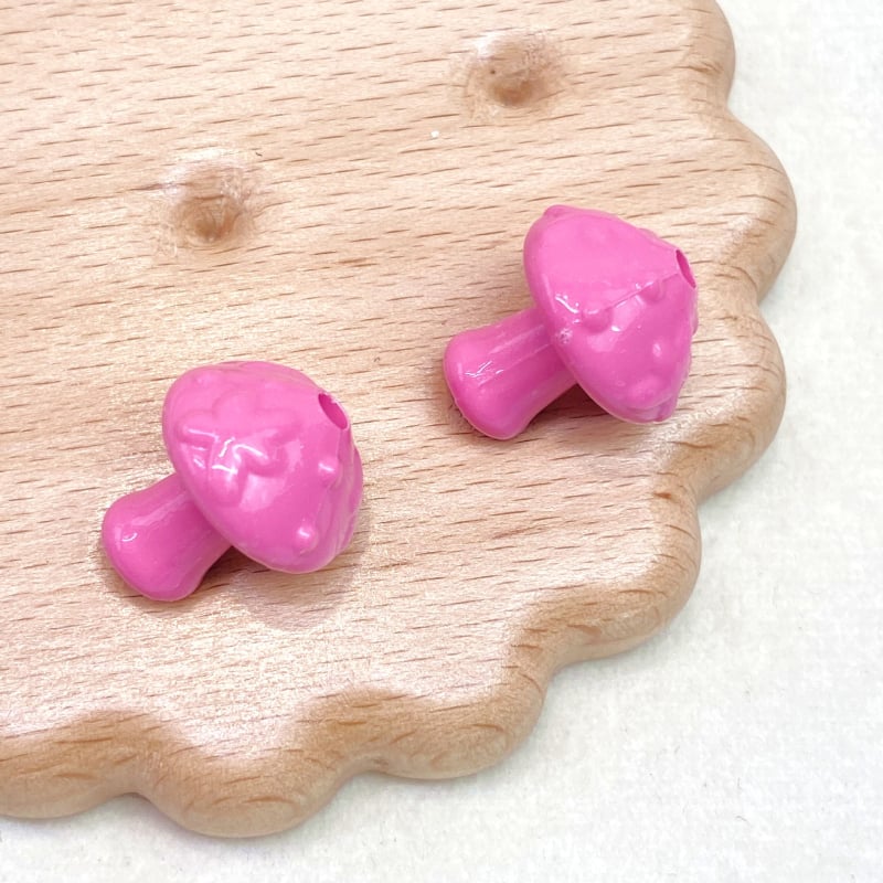 Akrilne jednofarbne male gljivice perle s ravnim otvorom, za DIY nakit, lanac za mobitel, privjesak za torbu, 15×18 mm