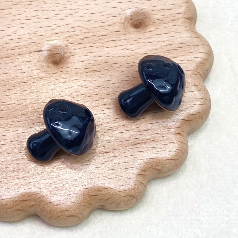 Akrilne jednofarbne male gljivice perle s ravnim otvorom, za DIY nakit, lanac za mobitel, privjesak za torbu, 15×18 mm