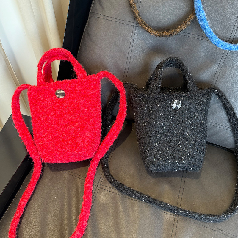 Geantă crossbody, stil proaspăt și dulce, material poliester, închidere magnetică, Iarna 2025