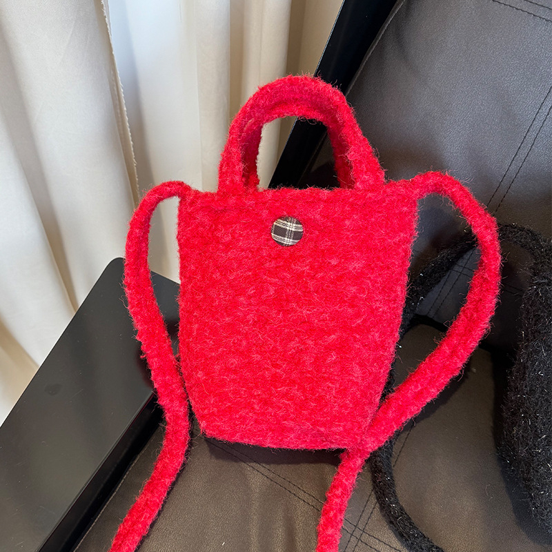 Geantă crossbody, stil proaspăt și dulce, material poliester, închidere magnetică, Iarna 2025