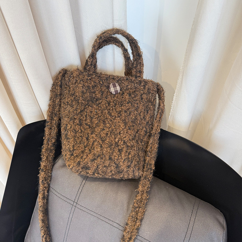 Geantă crossbody, stil proaspăt și dulce, material poliester, închidere magnetică, Iarna 2025