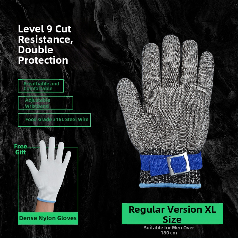 Rukavice proti porazu úrovne 9, päťprstové rukavice z 316L nehrdzavejúcej ocele pre prácu