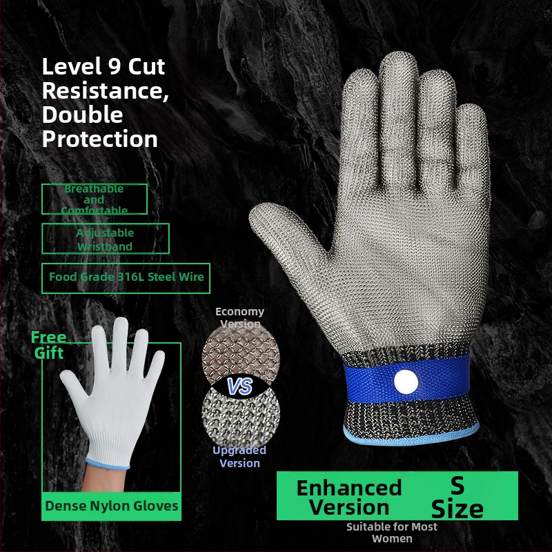Rukavice proti porazu úrovne 9, päťprstové rukavice z 316L nehrdzavejúcej ocele pre prácu