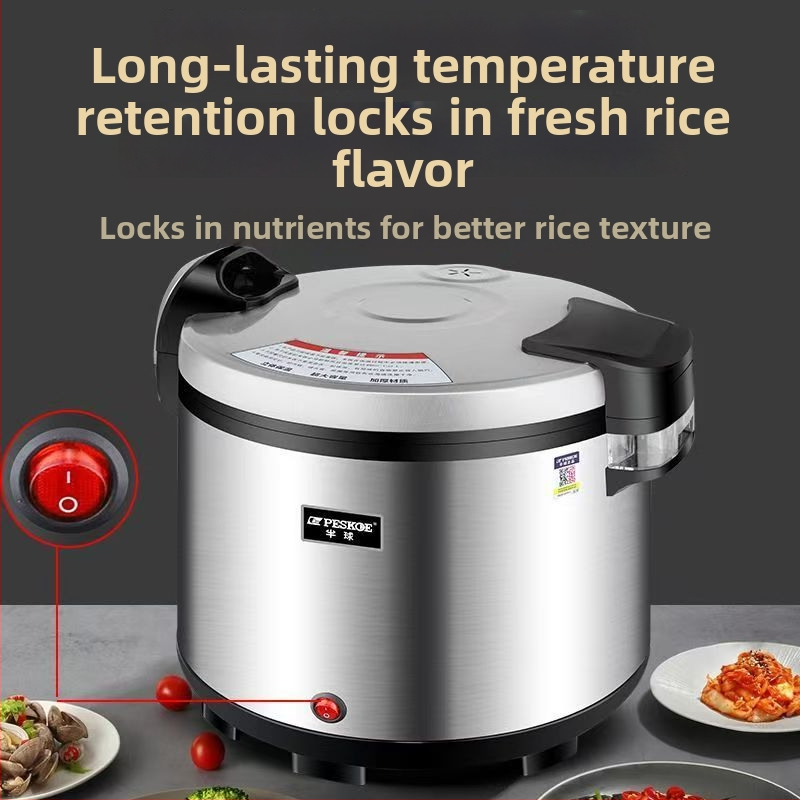 Απομονωμένος κάδος ρυζιού με ηλεκτρική θέρμανση, εμπορική χρήση, σώμα από ανοξείδωτο χάλυβα, μοντέλο Cfxb80, 220V, 130W, μόνωση 24 ωρών