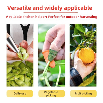 Nerezový ochranný prstový set – Viacfunkčný nástroj na nechty, zber fazule a šúpanie zeleniny