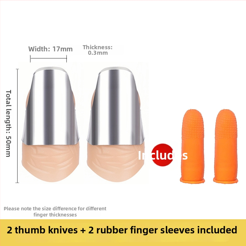 Nerezový ochranný prstový set – Viacfunkčný nástroj na nechty, zber fazule a šúpanie zeleniny