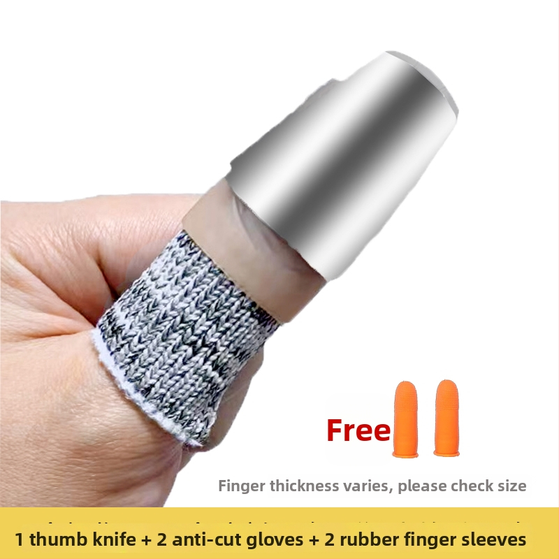 Nerezový ochranný prstový set – Viacfunkčný nástroj na nechty, zber fazule a šúpanie zeleniny