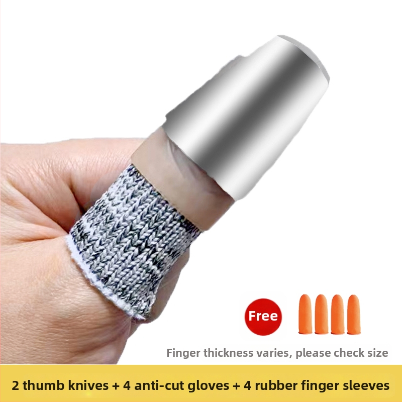 Nerezový ochranný prstový set – Viacfunkčný nástroj na nechty, zber fazule a šúpanie zeleniny