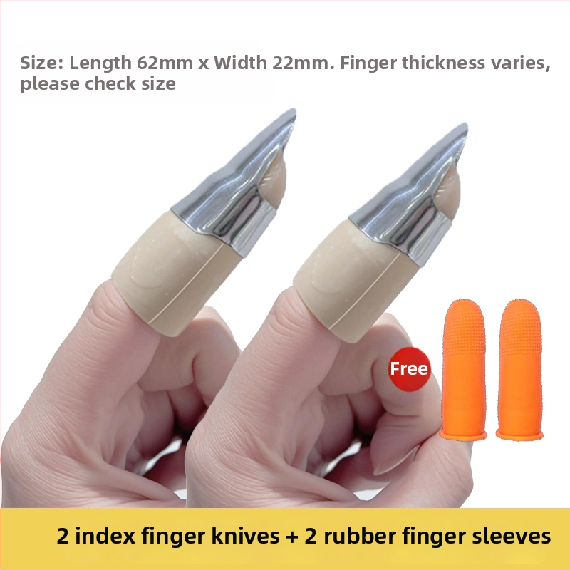 Nerezový ochranný prstový set – Viacfunkčný nástroj na nechty, zber fazule a šúpanie zeleniny